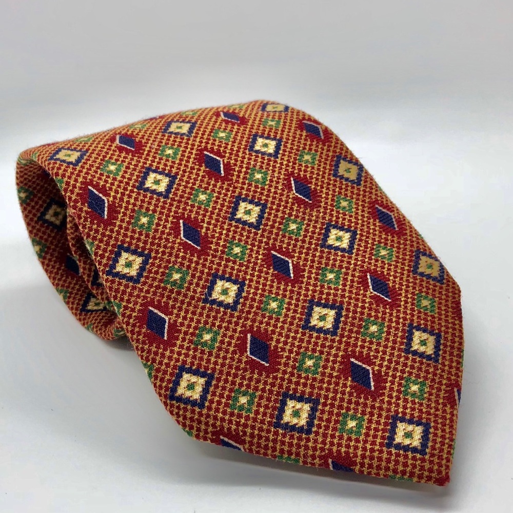 Ferrell Reed Men’s Tie Racing Green Navy Ivory.